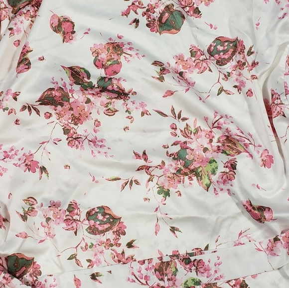 Icing Bridal Bar Pink Floral Dressing Robe Size S/M Satin Kimono Lingerie Belted - Picture 5 of 12